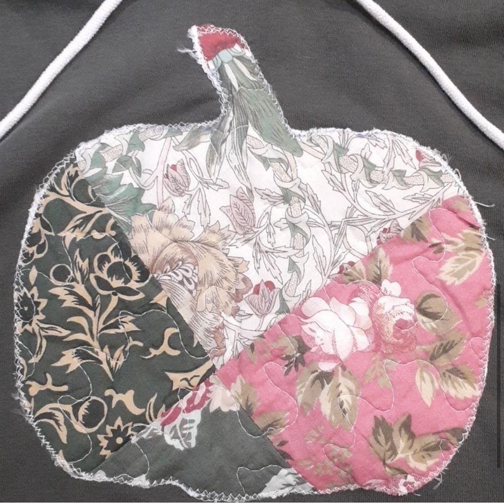 Handmade Quilted Pumpkin Hoodie Fall Autumn Halloween Art to Wear Wild Fable - Picture 6 of 8
